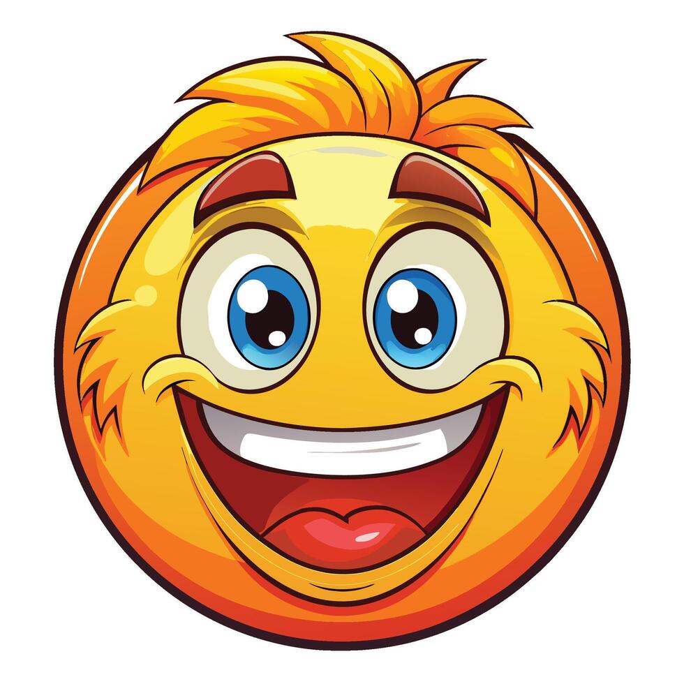 a cartoon smiley face with a big smile white background vector