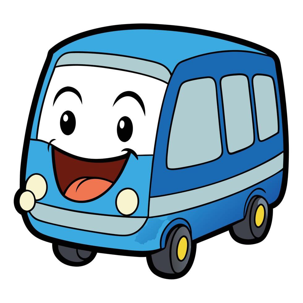 bus with a smile white background vector