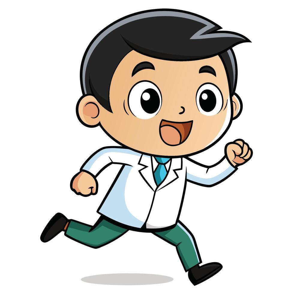 doctor running illustration vector