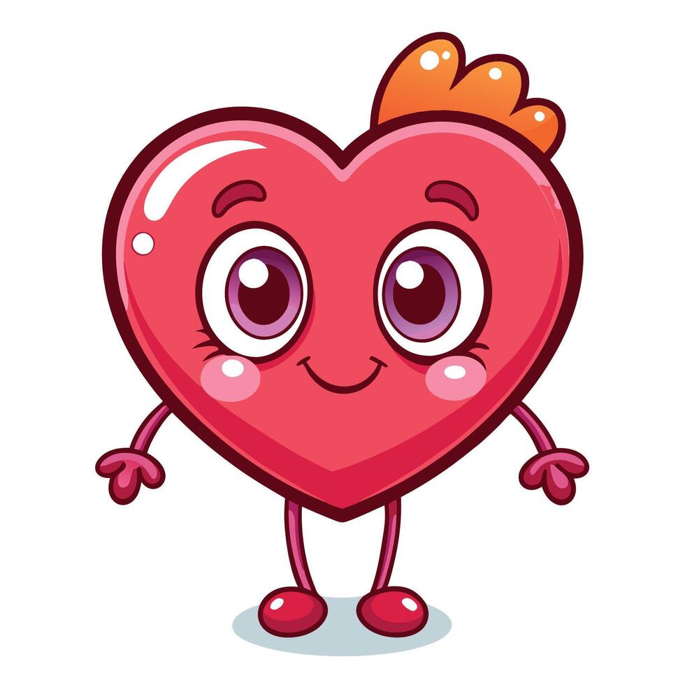 a cartoon heart character with a big smile vector