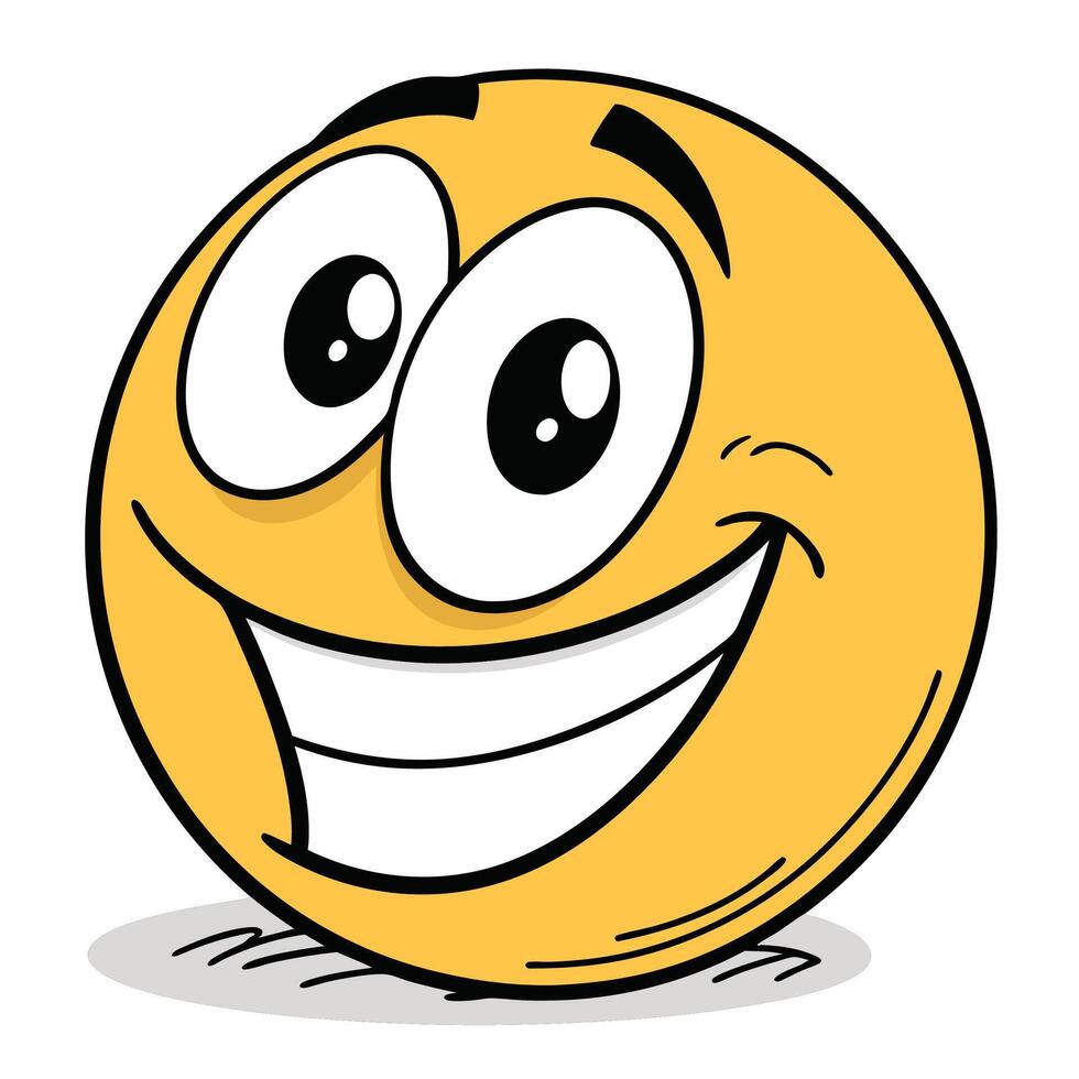 a cartoon smiley face with a big smile white background white background vector