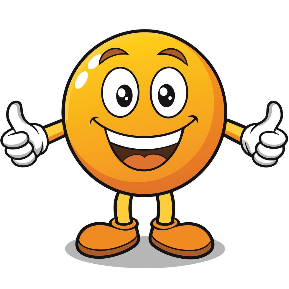 emoticon character showing thumbs up vector