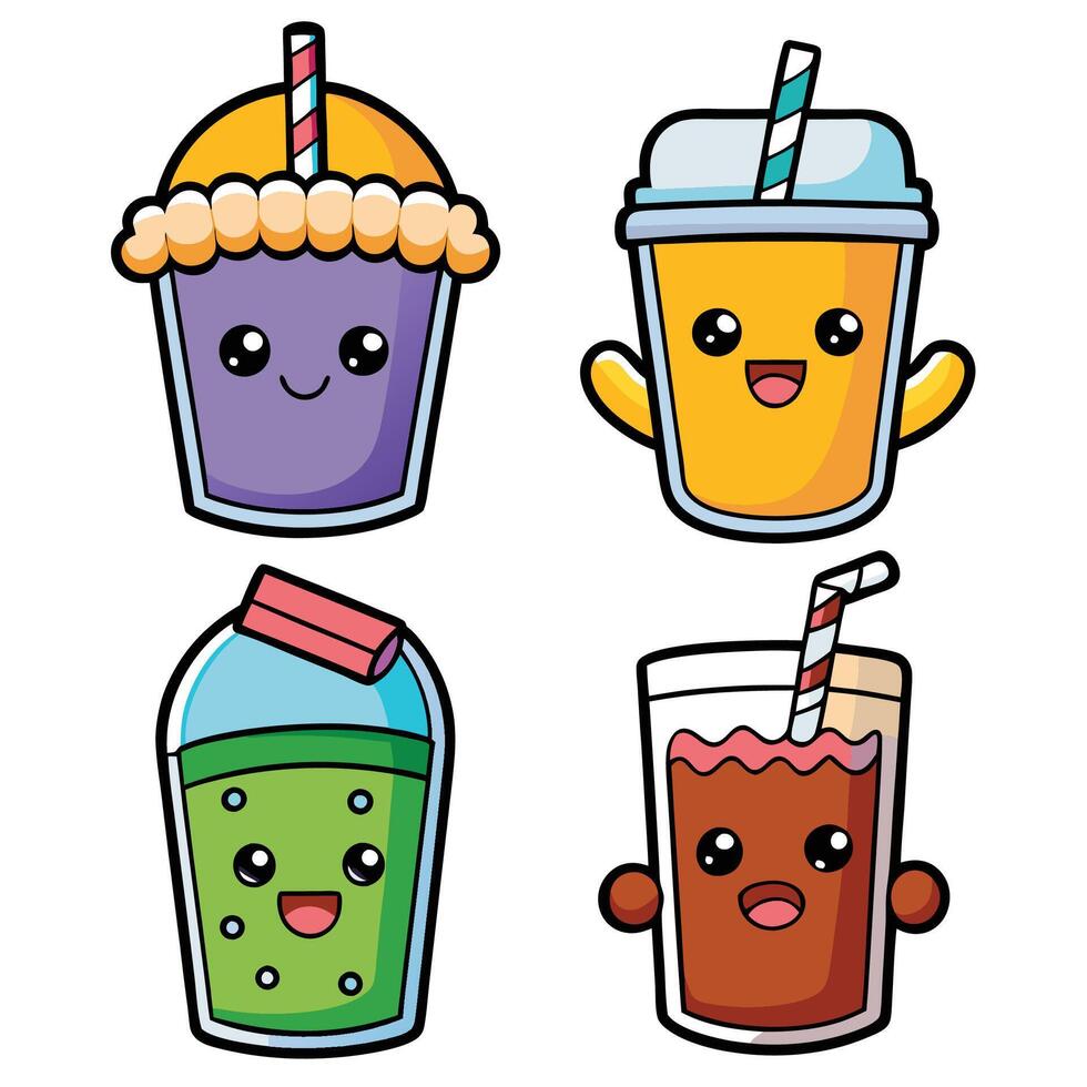 cute smoothie on white background vector