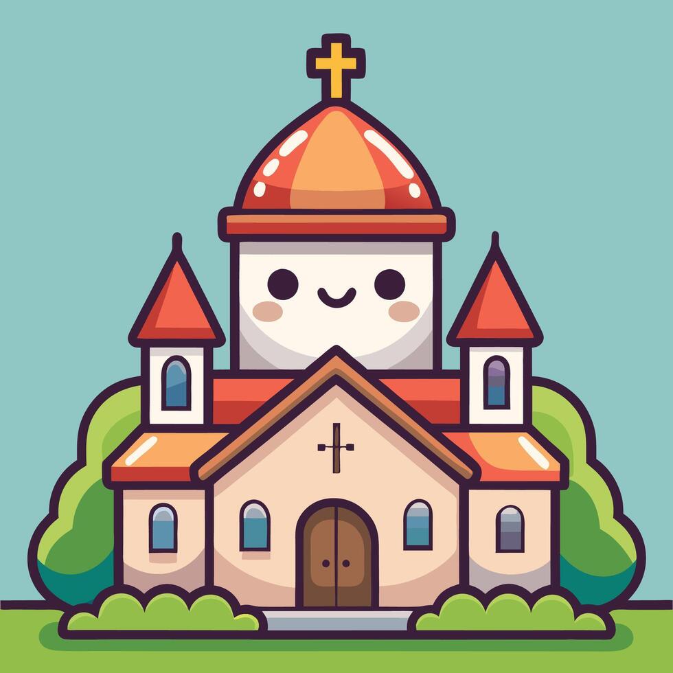 church icon illustration white background vector