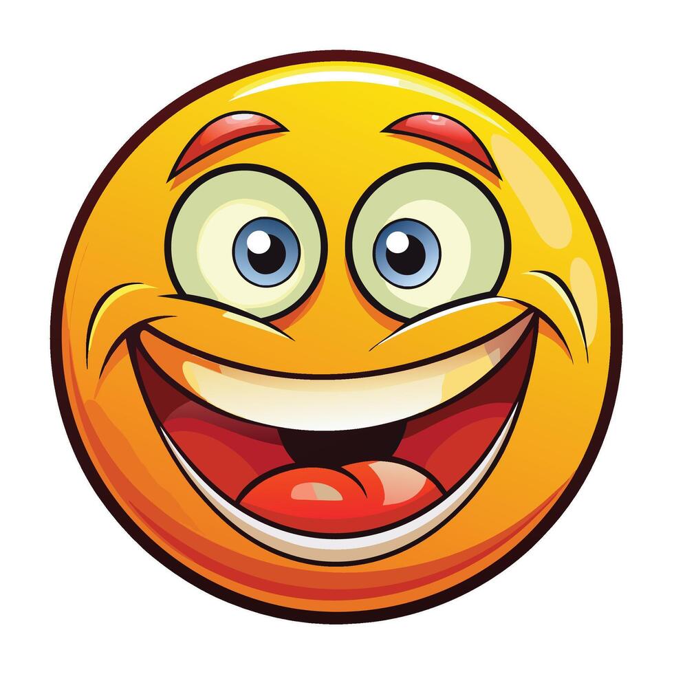 a cartoon smiley face with a big mouth and big eyes vector