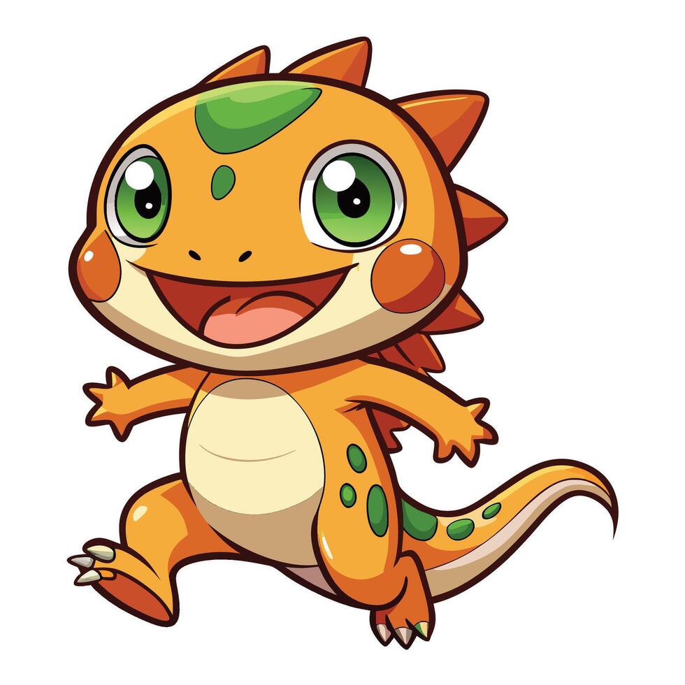 a cartoon character of a dinosaur with green eyes vector