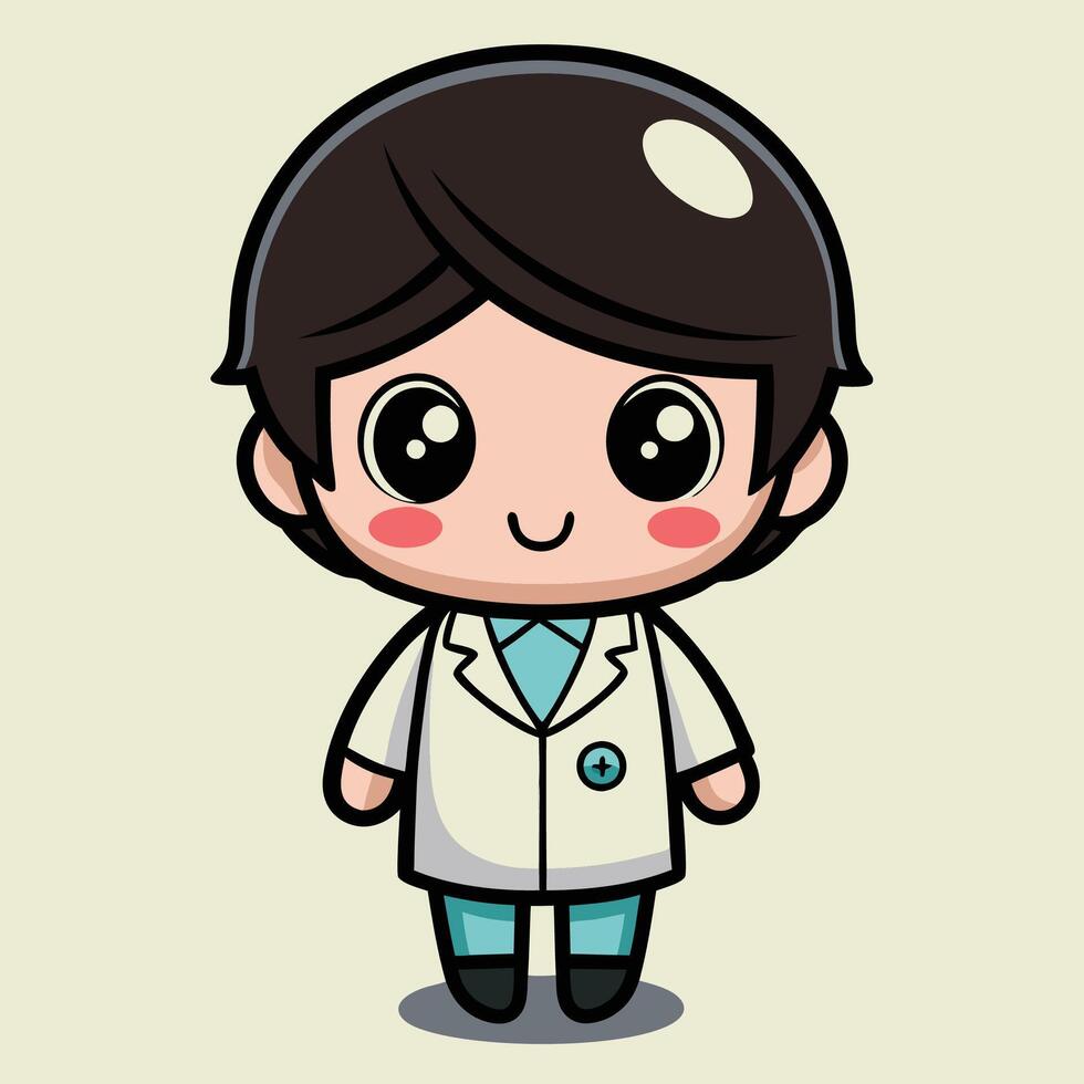 a cartoon doctor in a lab coat vector