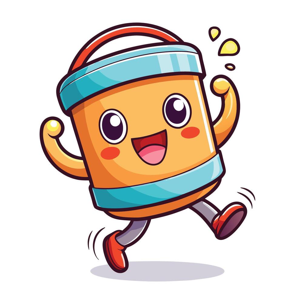 cute can of beans cartoon character illustration vector