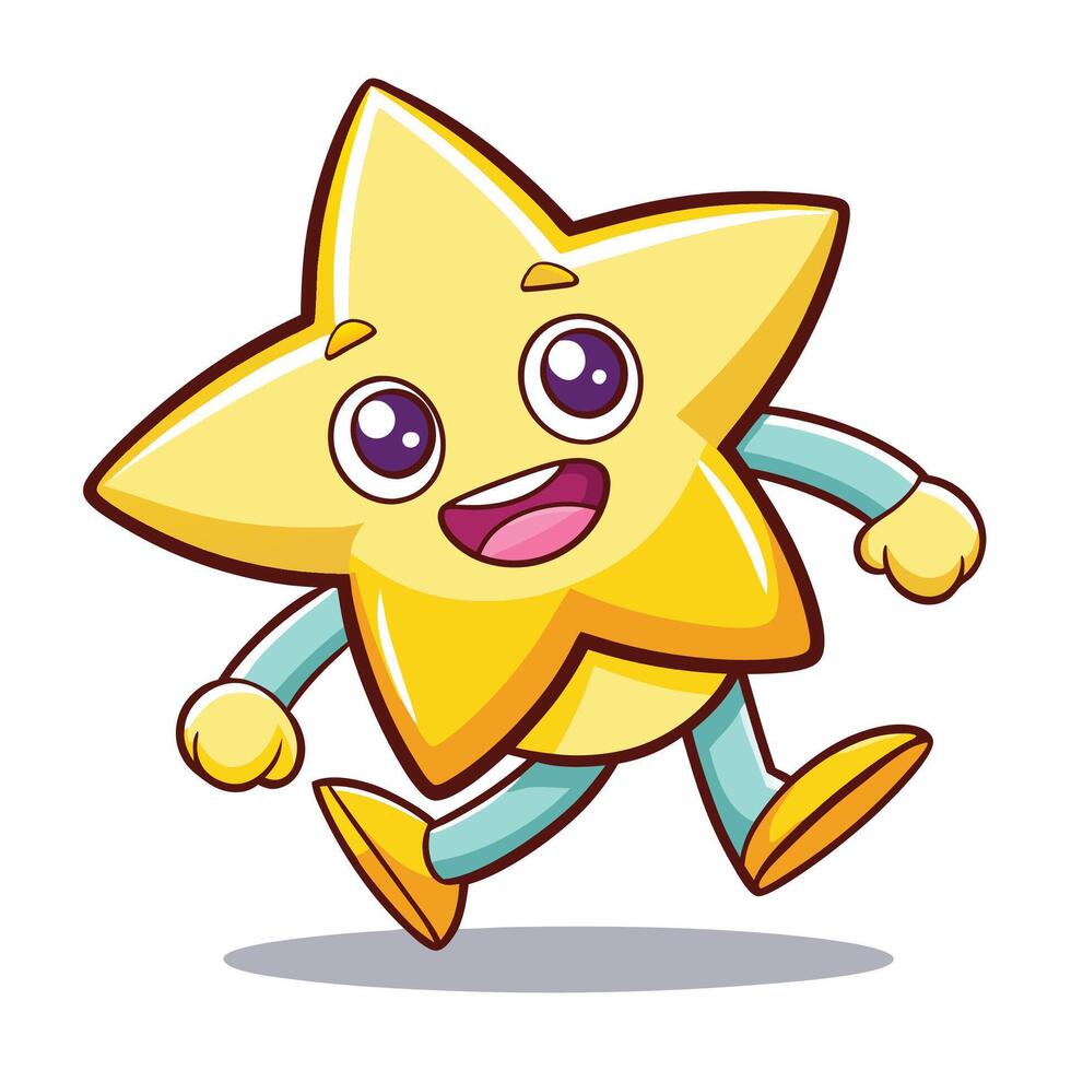 cartoon star running illustration vector