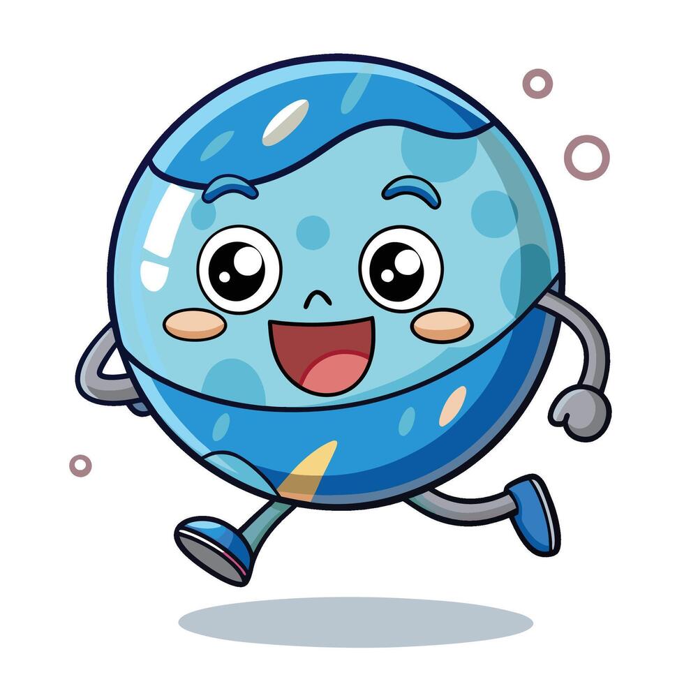 cartoon planet running illustration vector