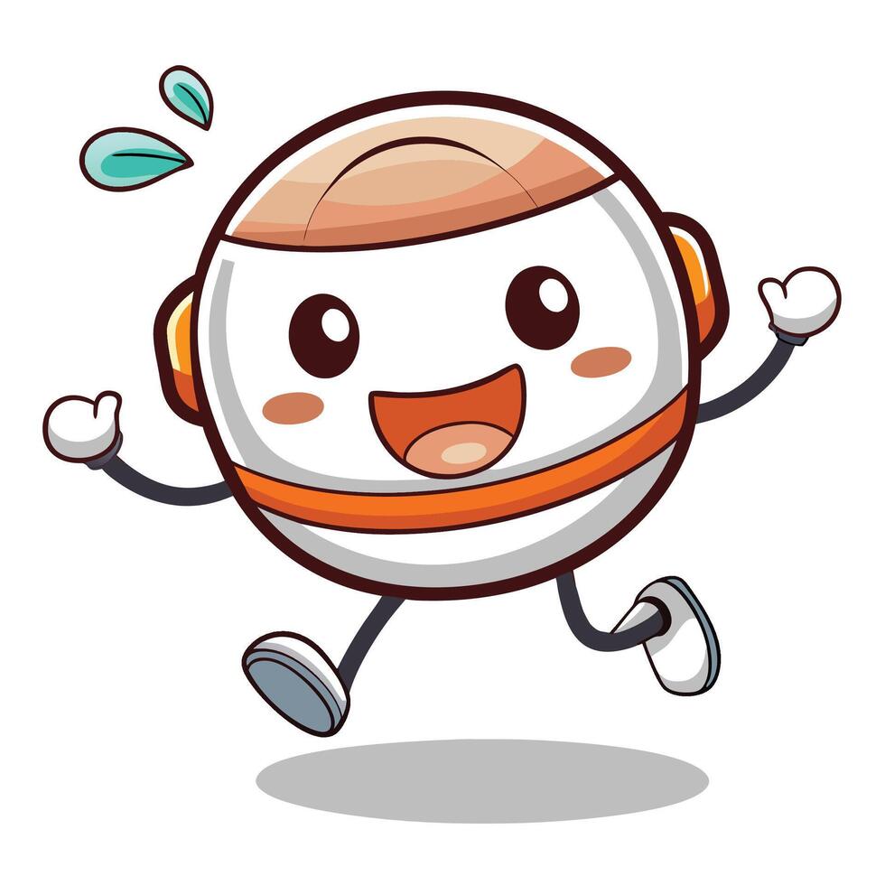 a cartoon character running with headphones on,k vector