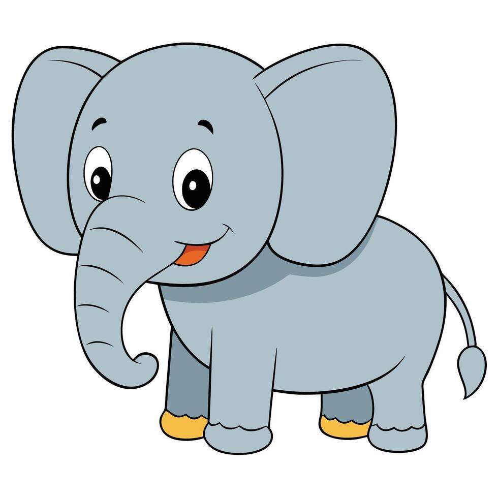an elephant is standing in front of a, white background vector