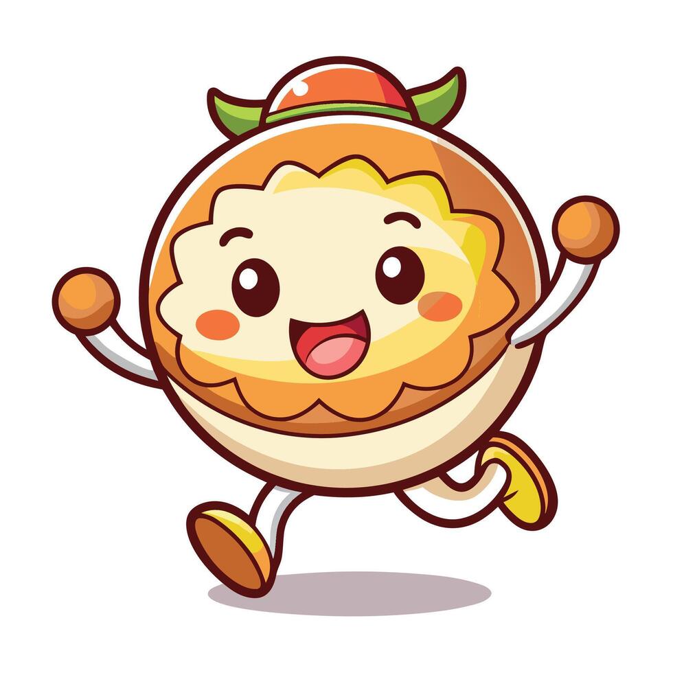 a cartoon character running with a smile on his face vector