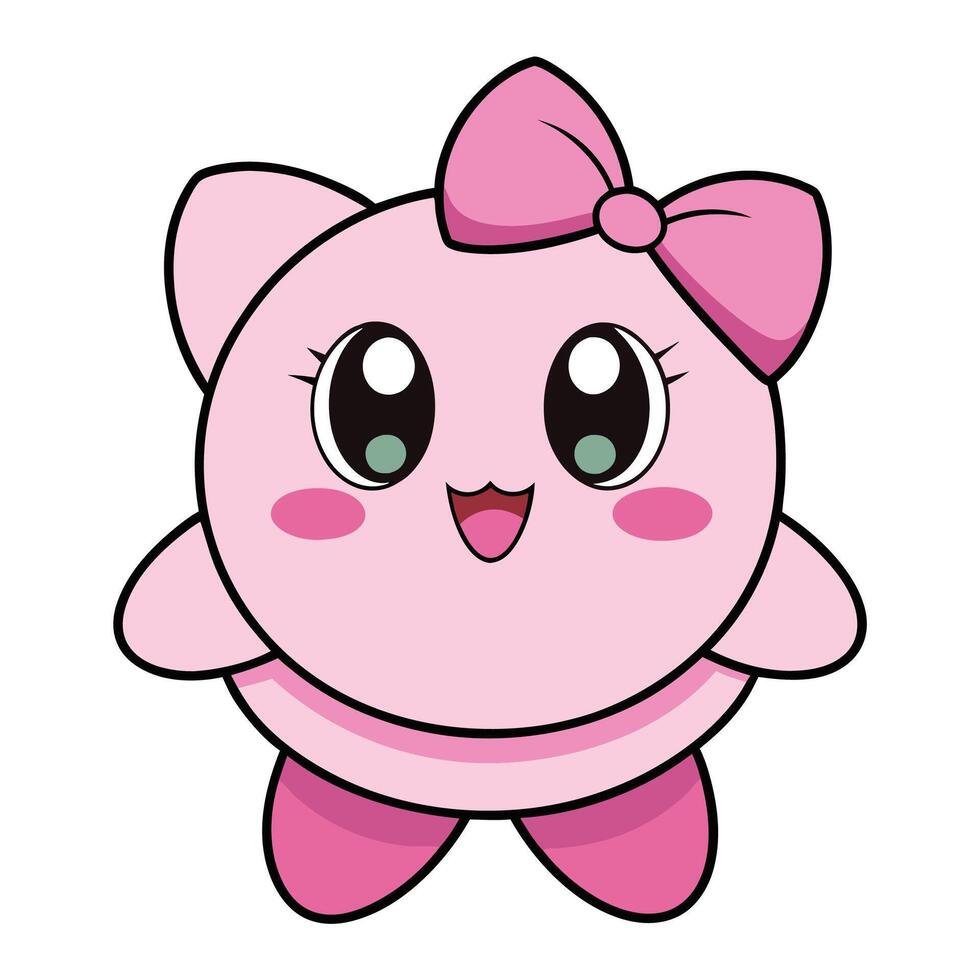 kirby by kirby by white background vector