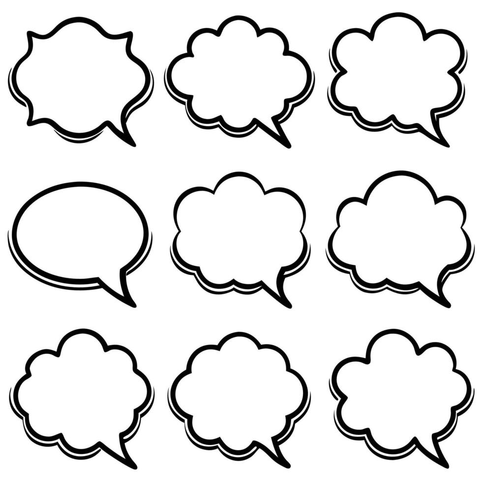 speech bubbles set of different shapes white background vector