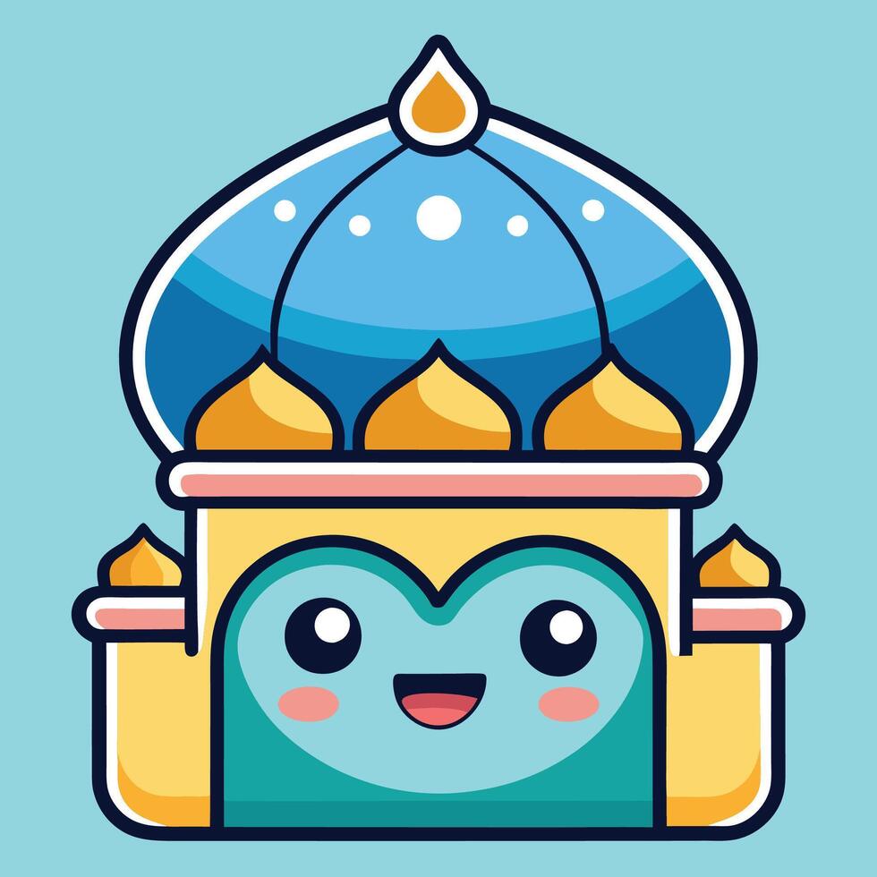 character with a blue dome and a smile vector