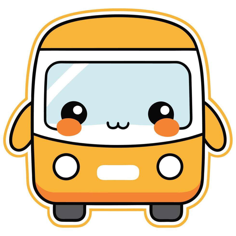 bus with eyes and a smile on a white background vector