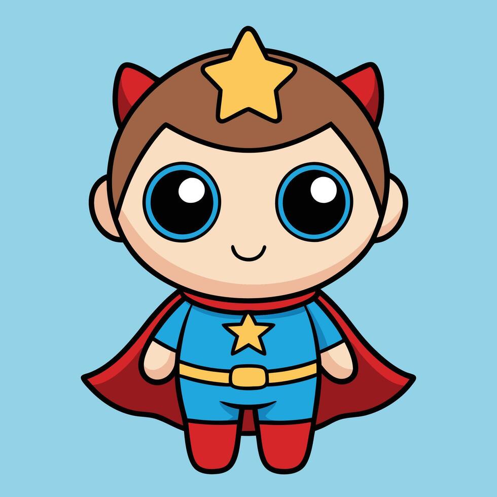 a cartoon superhero with blue and red clothes vector