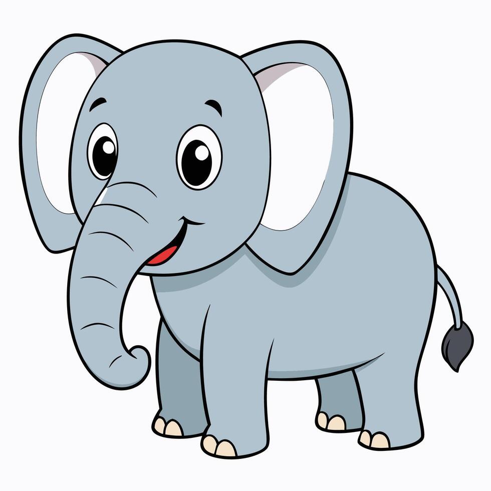 an elephant cartoon is standing on a white background vector