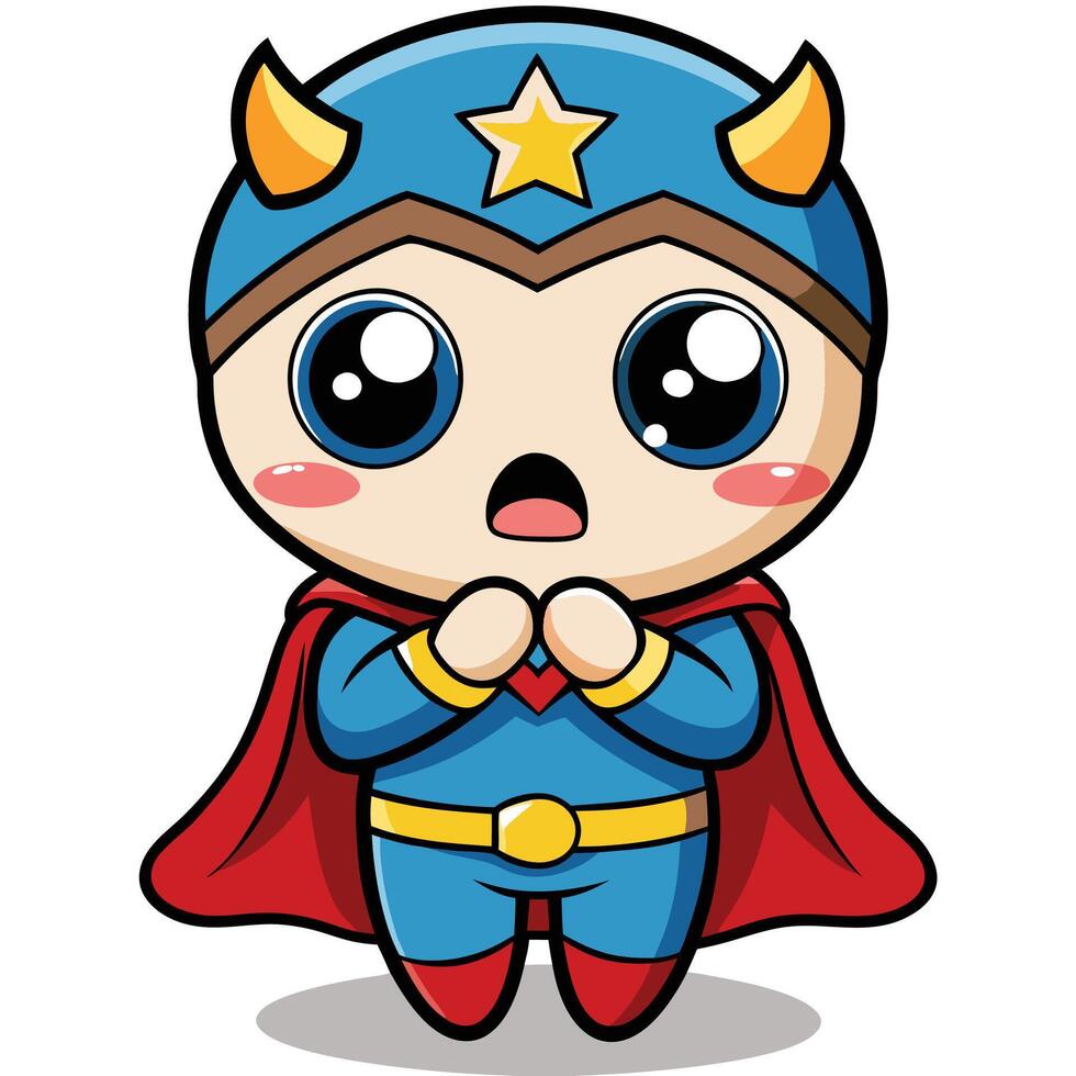 a cartoon superhero with a big smile vector