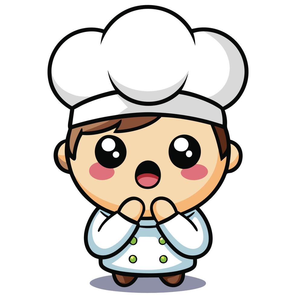 cute cartoon chef with open mouth vector
