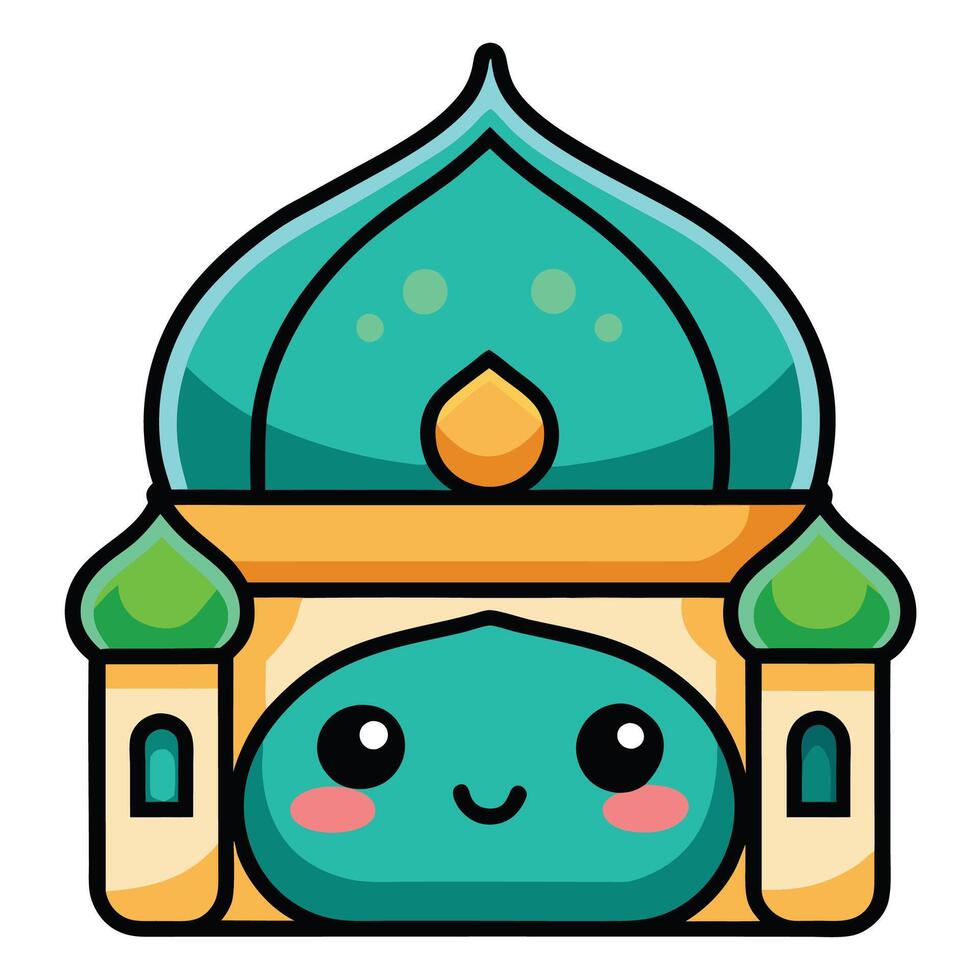 mosque with a smiling face vector