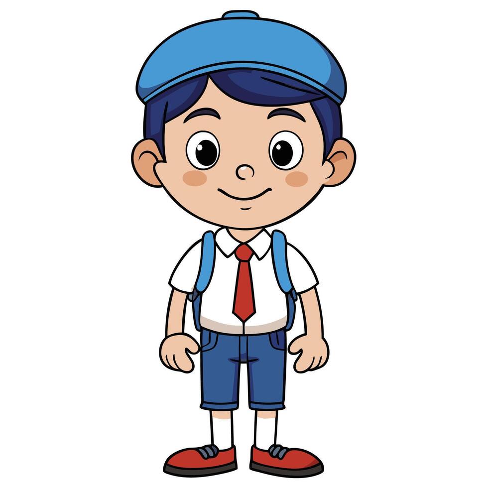 school boy illustrationwhite backgroundwhite background vector