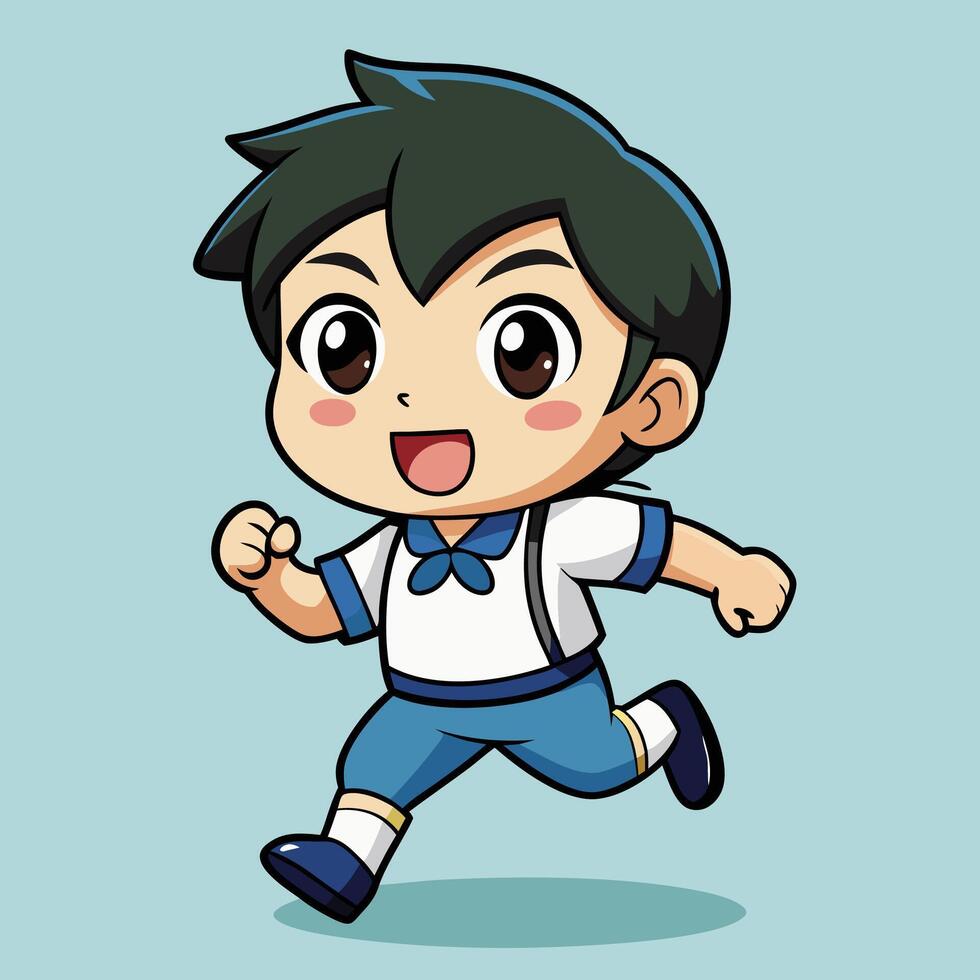 boy running with his outstretched vector