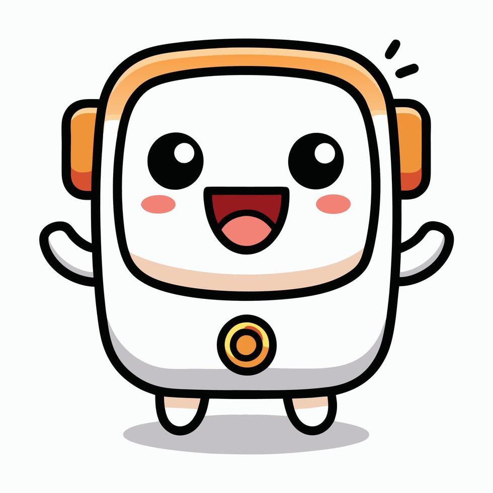 a robot with a smile on its face vector