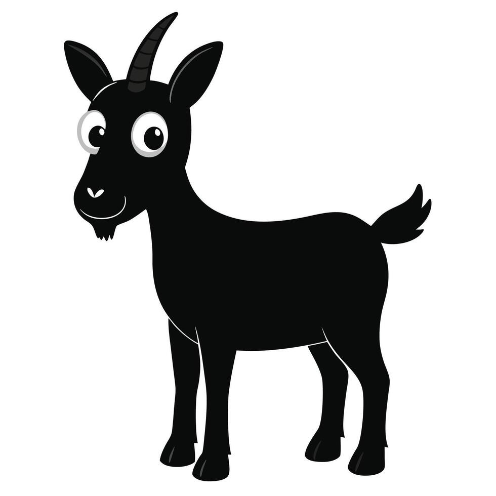 a cartoon goat with horns and vector