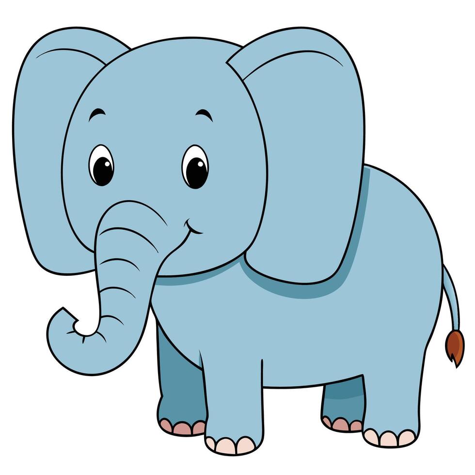 elephant is standing front of a white background vector