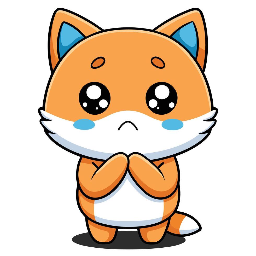 fox with sad eyes on a white background vector
