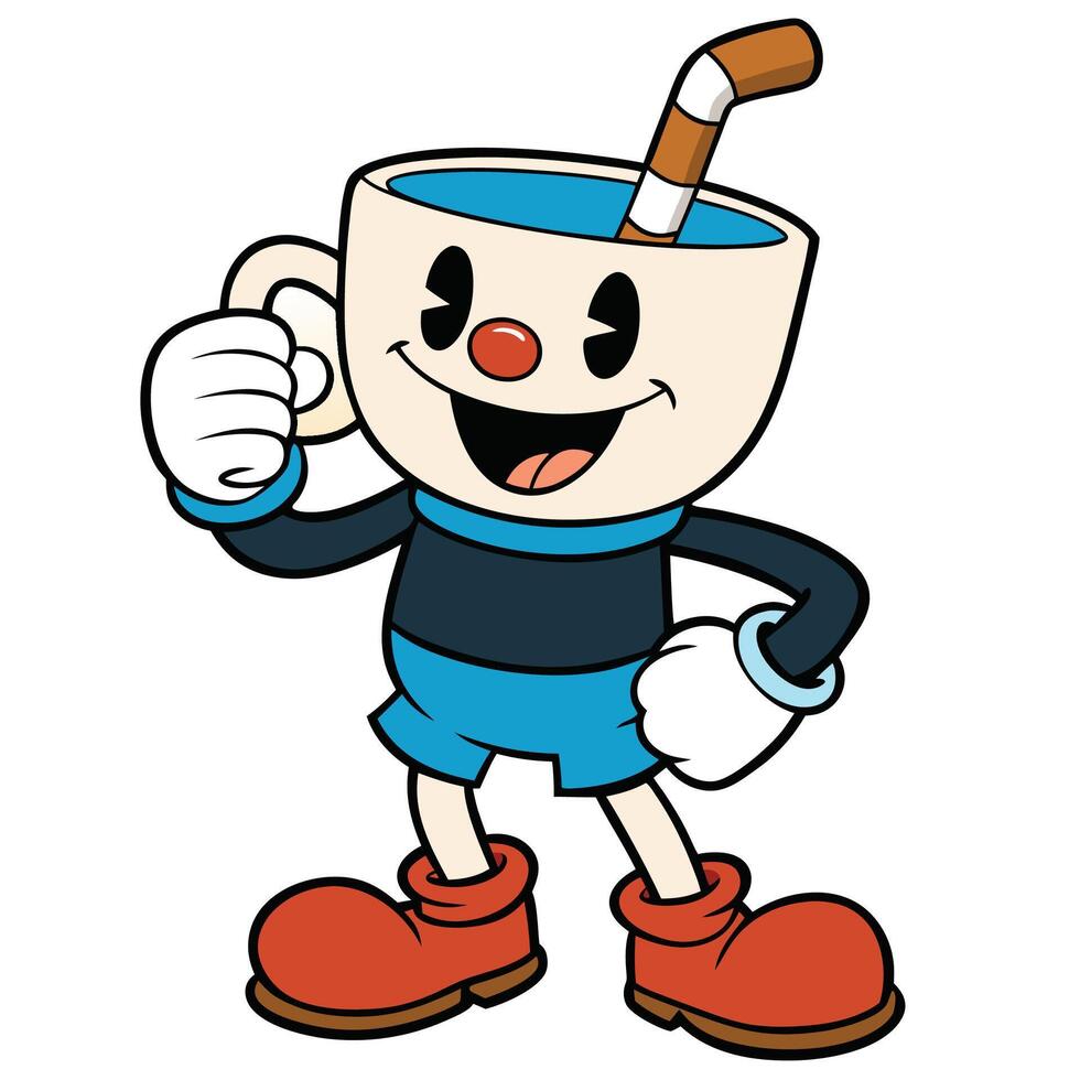 a cartoon cup of coffee vector
