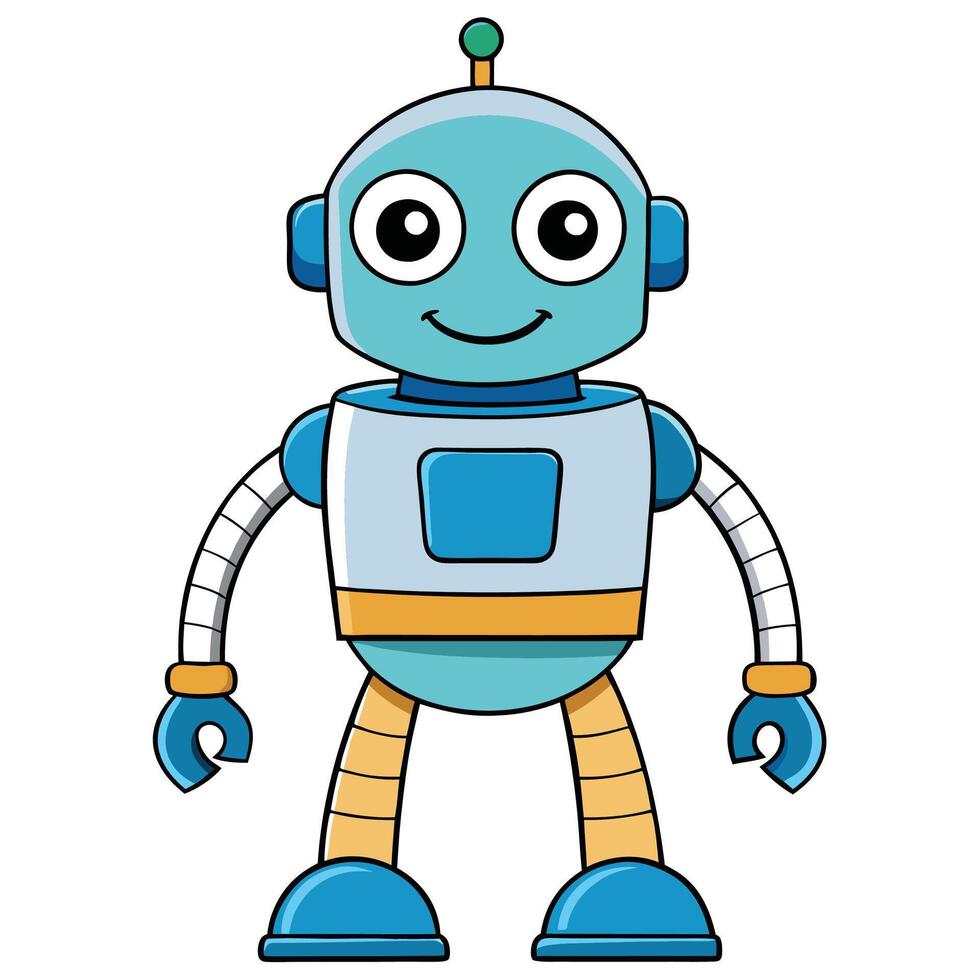 robot illustration background white background vector