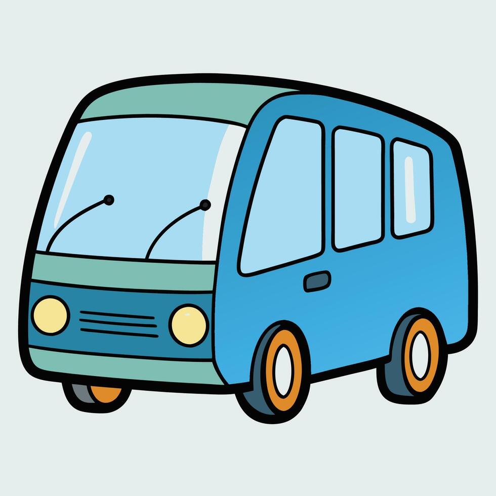 a cartoon bus on a white background vector