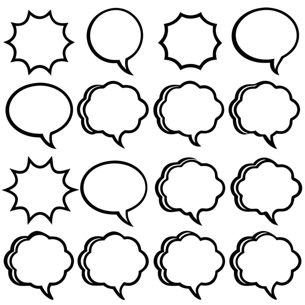 a set of speech bubbles with different vector