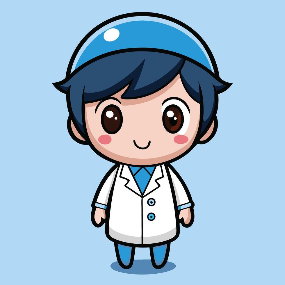 doctor in a white coat white background vector