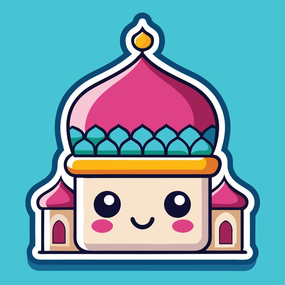 a cartoon character with a pink dome on top vector