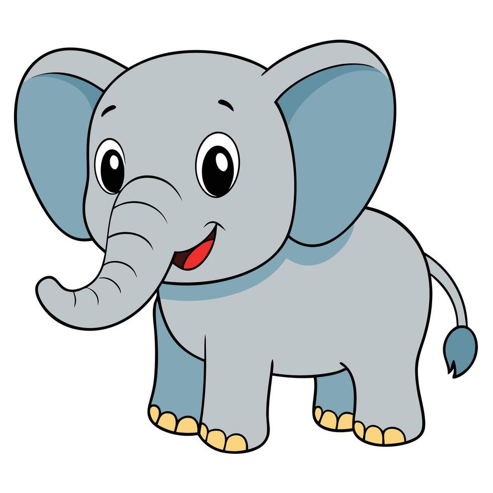 elephant is standing in front of a white background vector