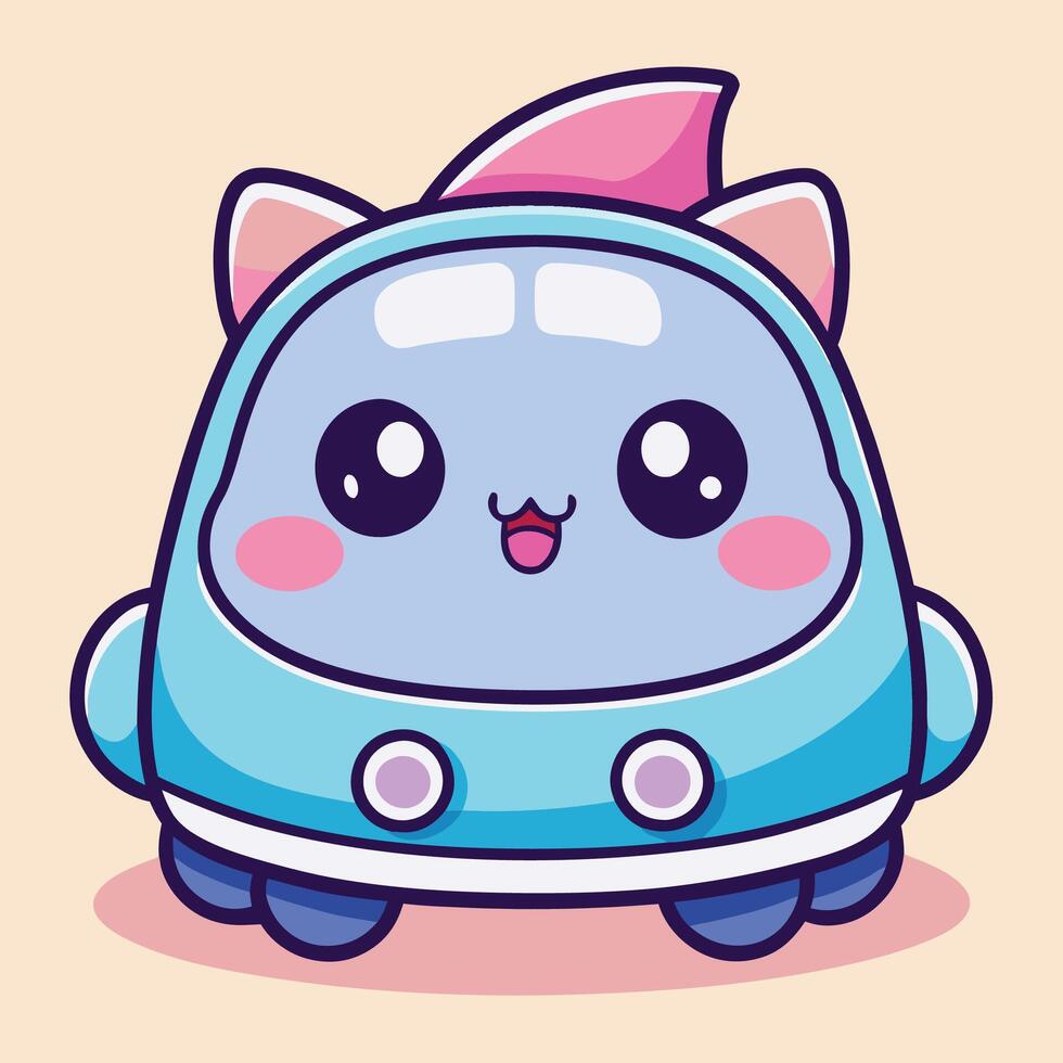 a cartoon cat in a spaceship vector