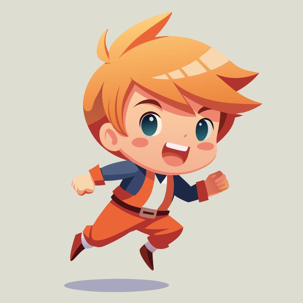cartoon boy running with vector