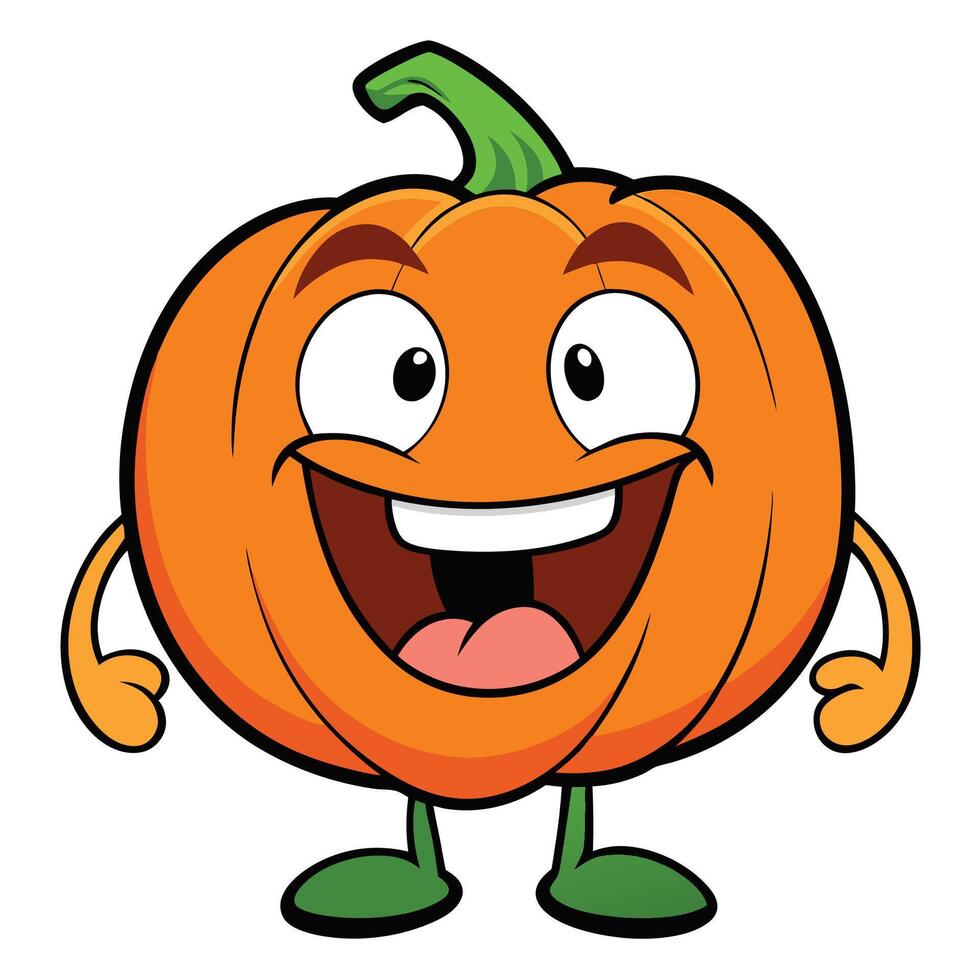 pumpkin character white background vector