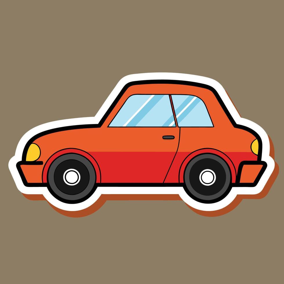 a cartoon car on a brown vector