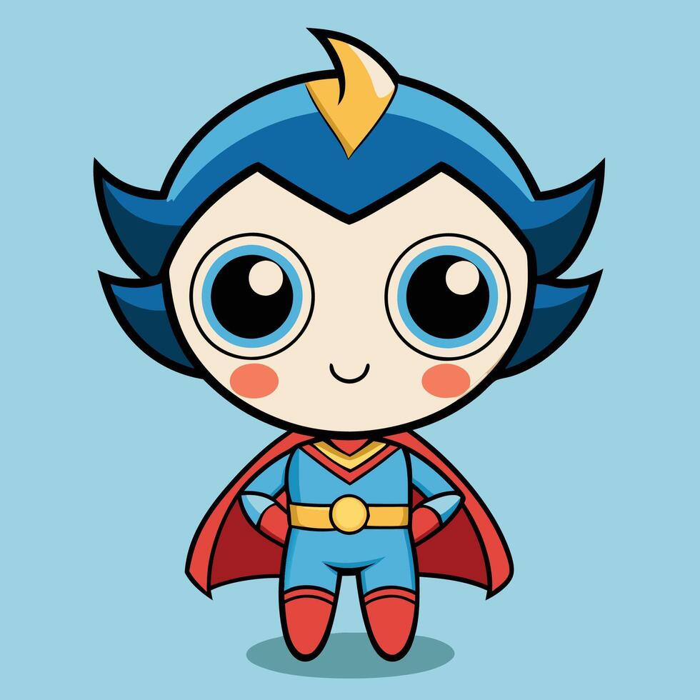 a cartoon character of a girl in a blue and red costume vector