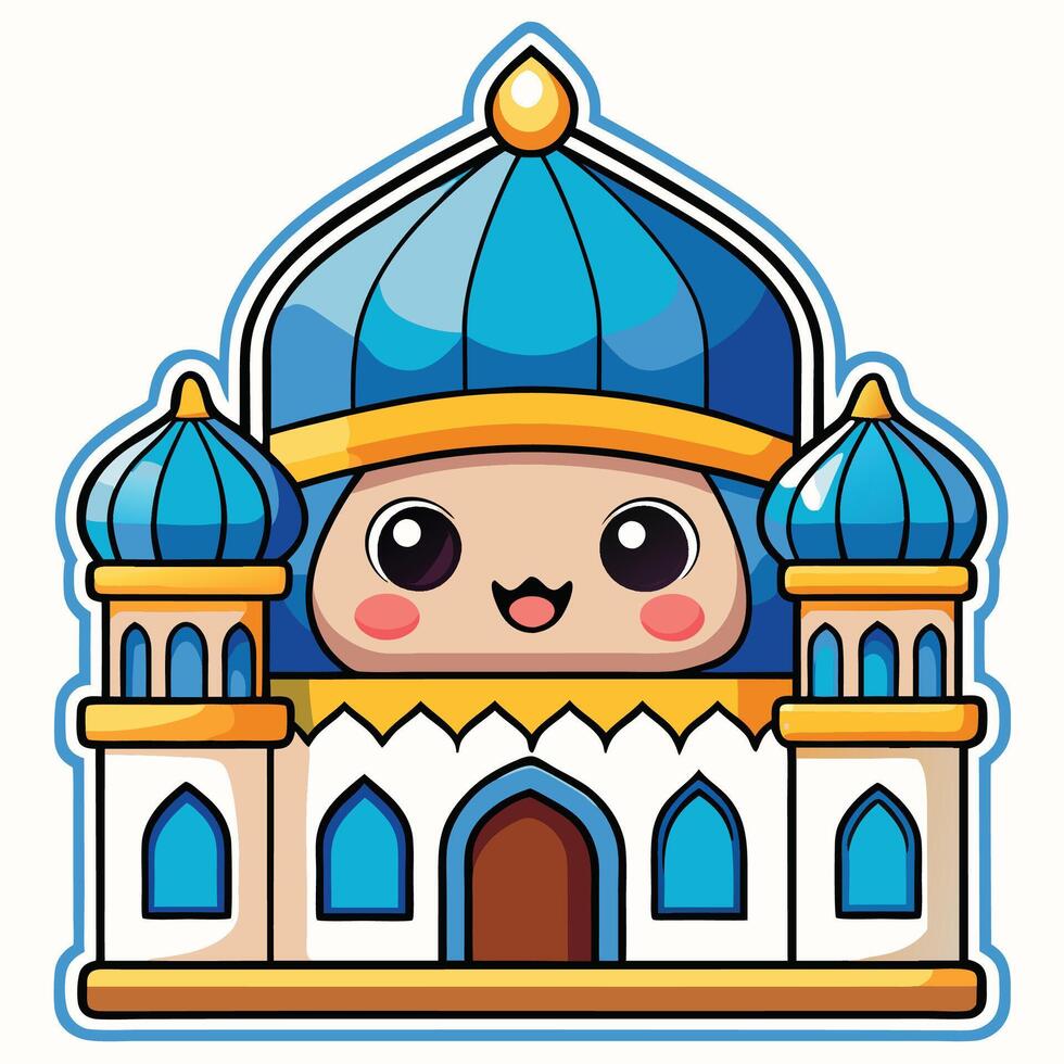 character with a blue dome on top of a building vector
