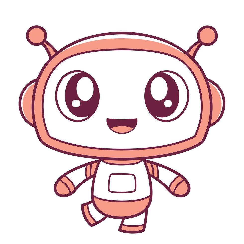 robot illustration a white background vector