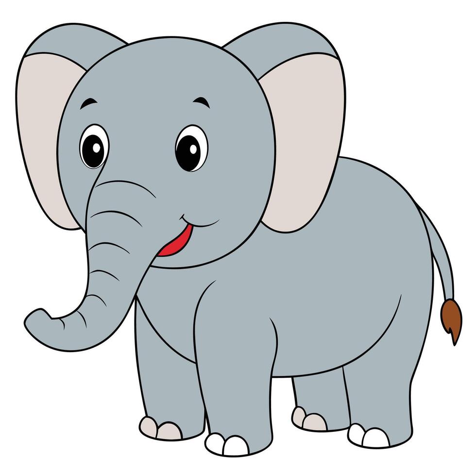 an elephant is standing white background vector