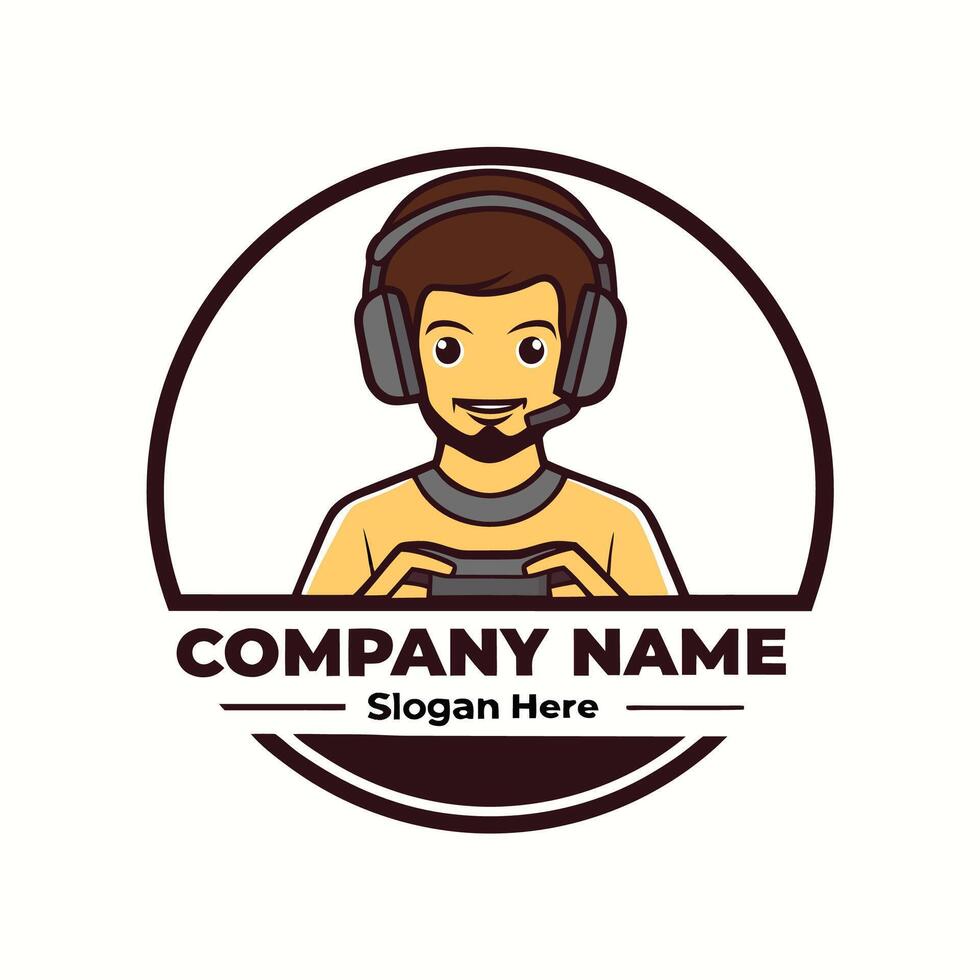a man with headphones and a headset is holding a controller vector