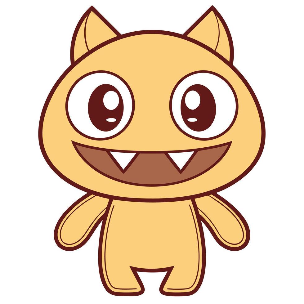a cartoon character with big eyes and a big mouth vector