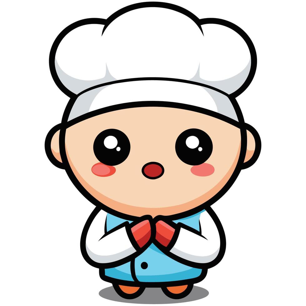 a cartoon chef with a red heart on his chest vector